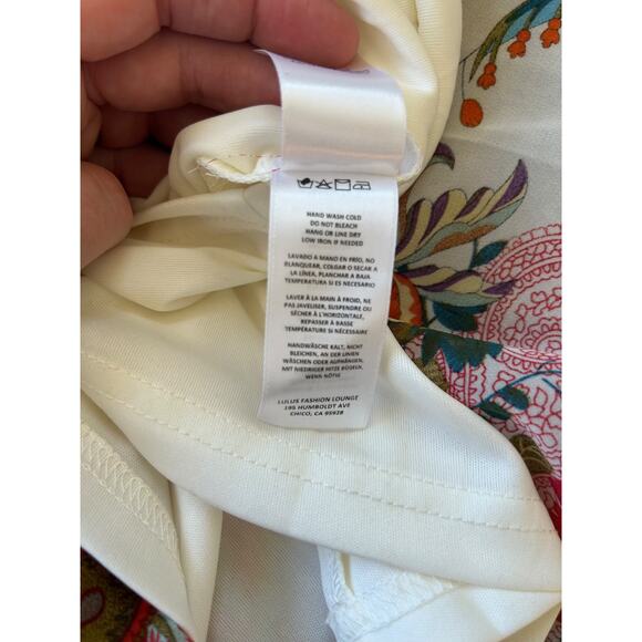 Lulus Lilja Cream Floral Maxi Dress Wedding Sleeveless Halter Women's XS NWT - Picture 7 of 7